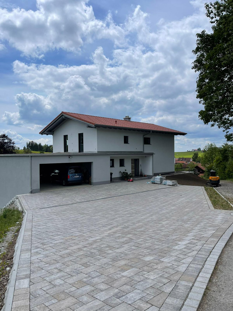 Pflasterung einer Hauseinfahrt